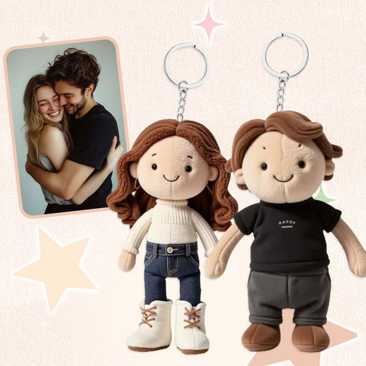 Foto di coppia personalizzata, regalo per la famiglia, portachiavi di peluche