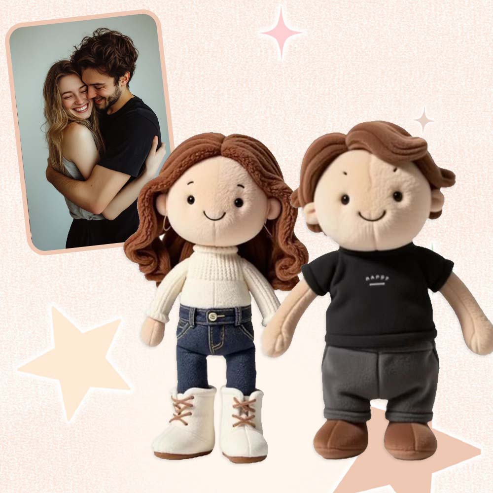 Foto di coppia personalizzata, regalo per la famiglia, portachiavi di peluche
