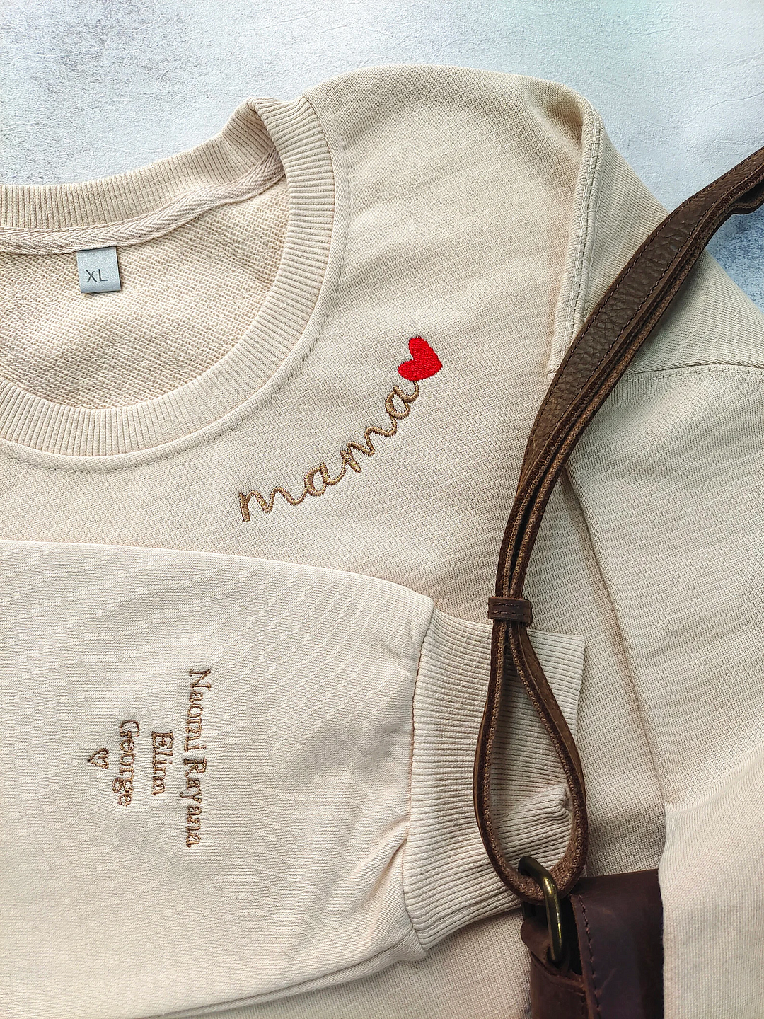 Felpa Personalizzata Con Ricamo "Mamma", Girocollo Personalizzato Con Nomi Di Bambini