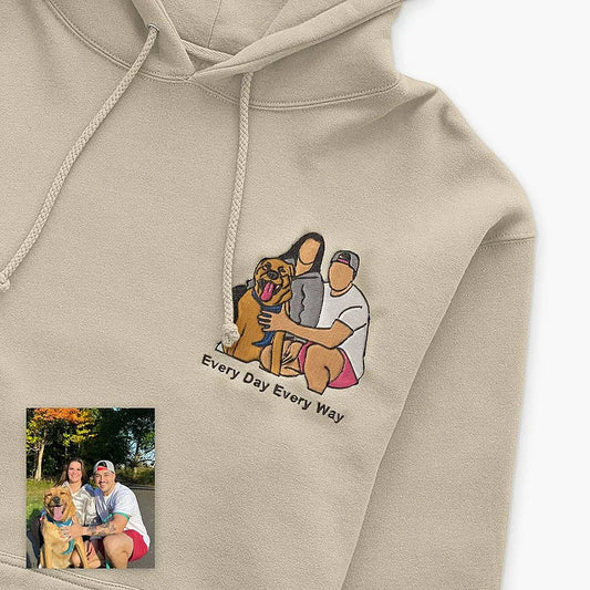 Felpa con cappuccio e maglietta con ricamo fotografico personalizzato per cane/gatto.