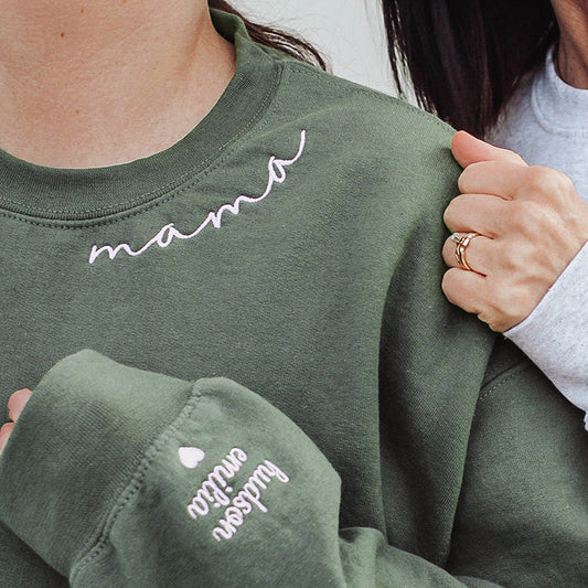 Felpa personalizzata per mamma con nome del bambino ONSeve, felpa personalizzata per mamma, felpa regalo per mamma