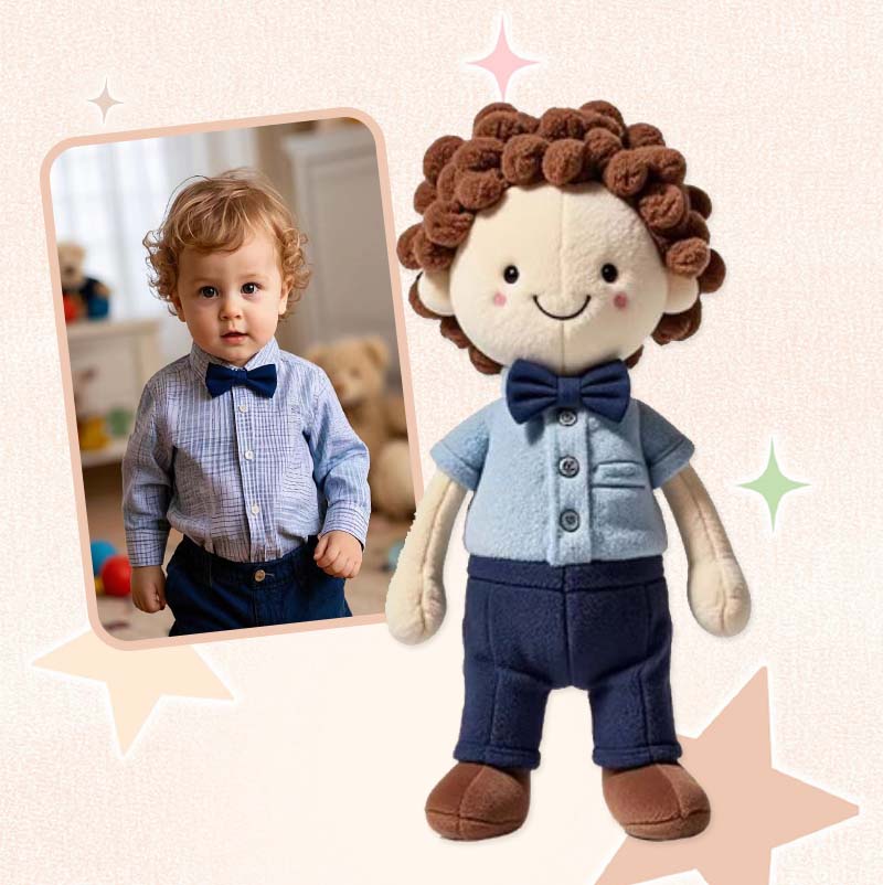 Portachiavi in peluche con stampa fotografica e viso personalizzato