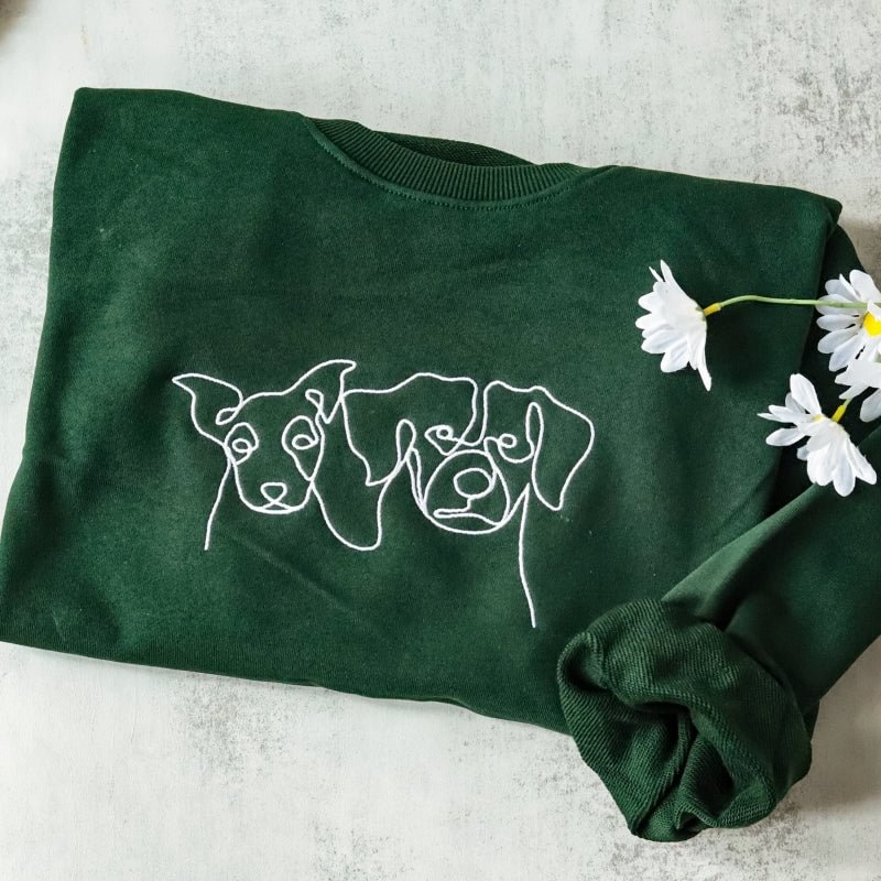 Maglietta personalizzata con il volto del tuo animale domestico, regalo per mamma di un cane, ricamo per cani, girocollo per animali domestici