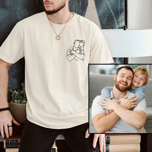 Maglietta Con Foto Personalizzata Per Papà, Ritratto Del Papà, Ritratto Di Famiglia, Felpa Per Papà