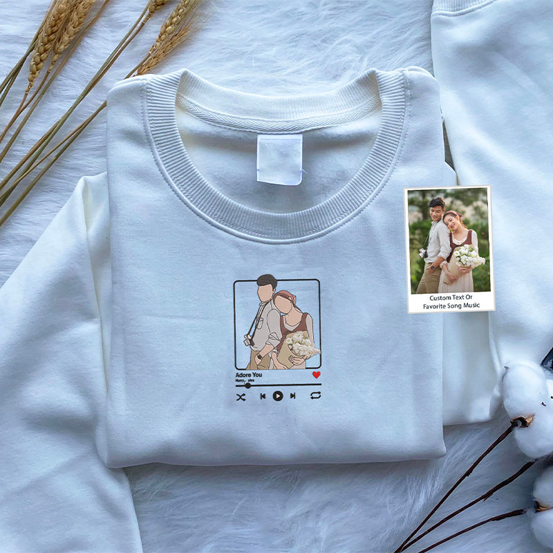 Coppia personalizzata - Disegno di famiglia su una linea, regalo personalizzato per San Valentino, regalo per anniversario di matrimonio