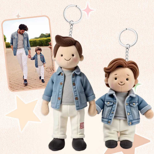 Foto personalizzata - Portachiavi in peluche stampato - Regali per papà