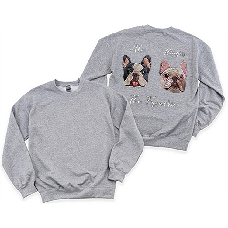 Felpa con cappuccio personalizzata ricamata con testa personalizzata, regalo carino per gli amanti degli animali