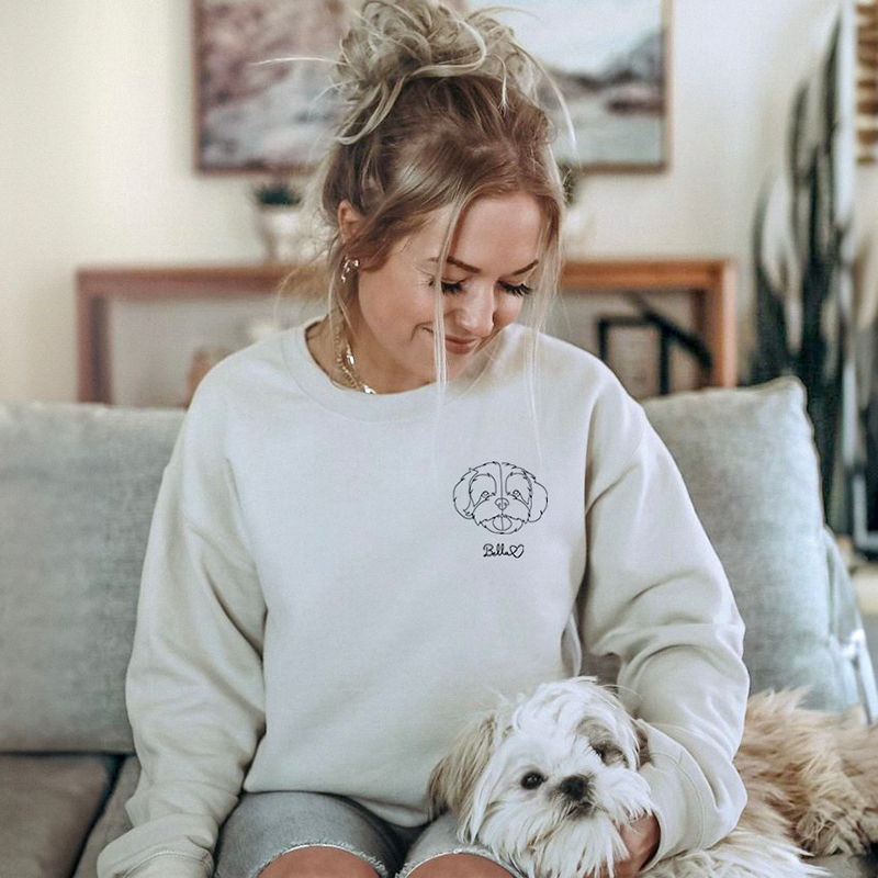 Felpa con cappuccio ricamata personalizzata, regalo per animali domestici