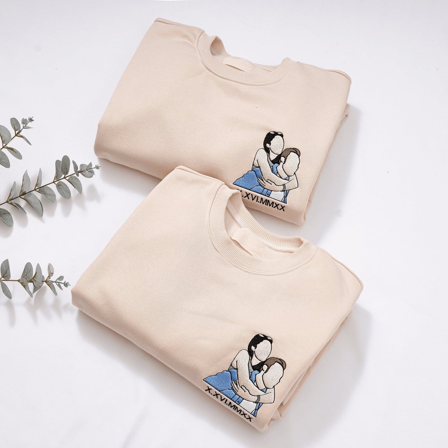 Coppia personalizzata - Disegno di famiglia su una linea, regalo personalizzato per San Valentino, regalo per anniversario di matrimonio