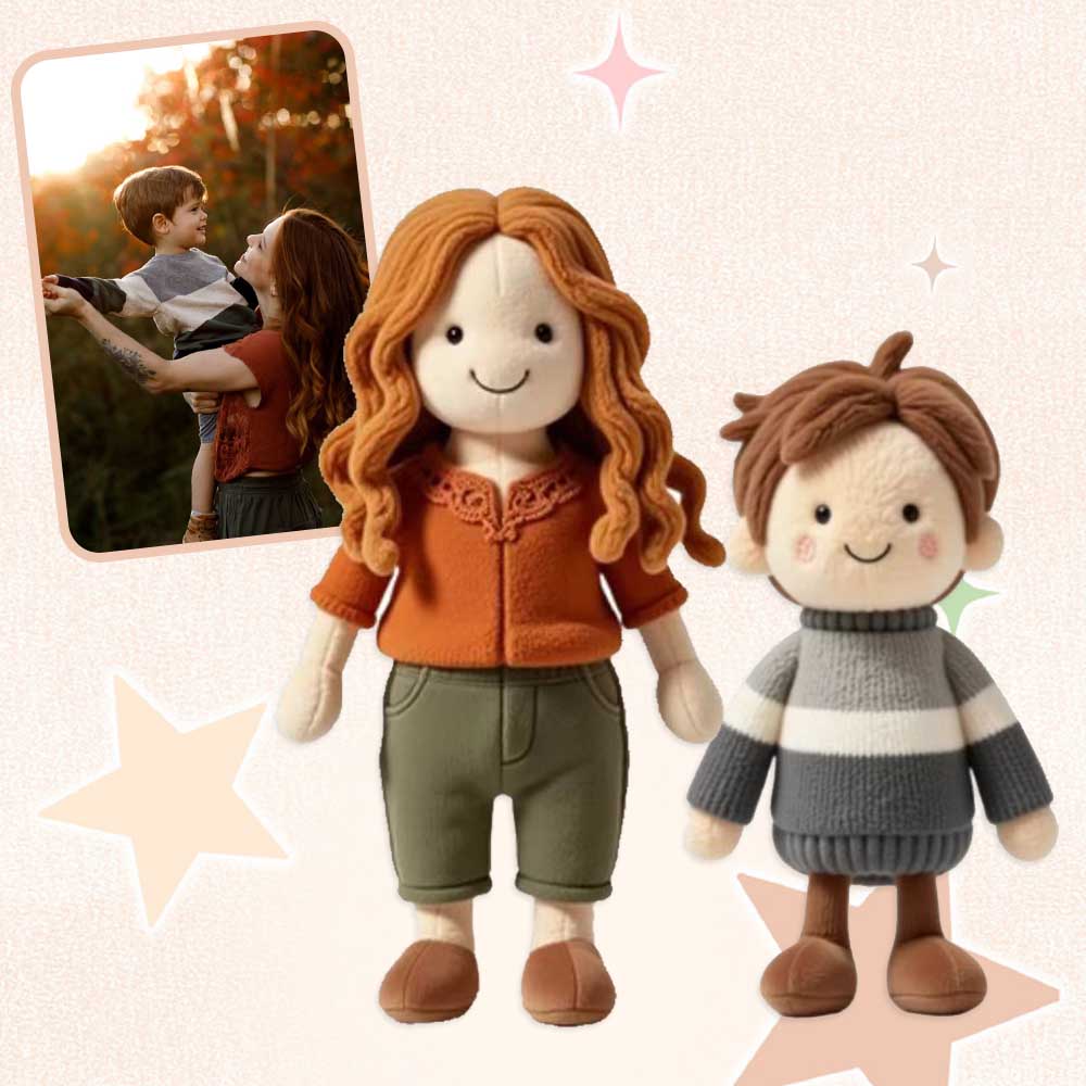 Portachiavi di peluche personalizzato con foto della mamma, regalo per lei