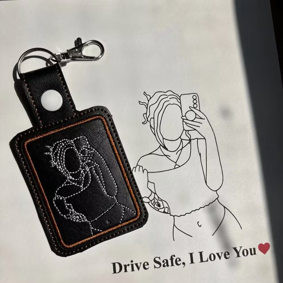 Portachiavi Con Ricamo Personalizzato | Portachiavi Con Ritratto | Regali Personalizzati | Portachiavi Personalizzati | Portachiavi Ricamati