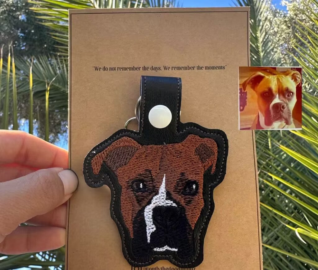 Portachiavi Con Ricamo Personalizzato | Portachiavi Con Ritratto | Regali Personalizzati | Portachiavi Personalizzati | Portachiavi Ricamati