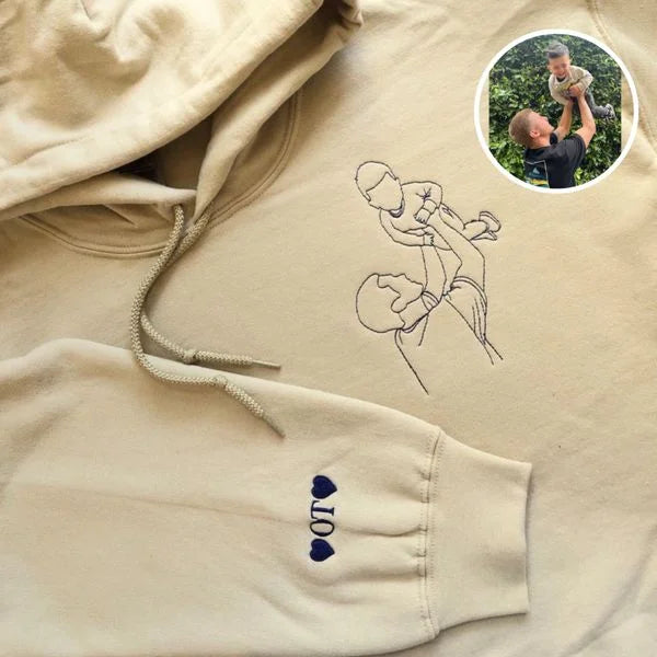 Felpa Con Foto Personalizzata Ricamata, Regalo Personalizzato Per Il Nonno, Regalo Unico Per Il Papà