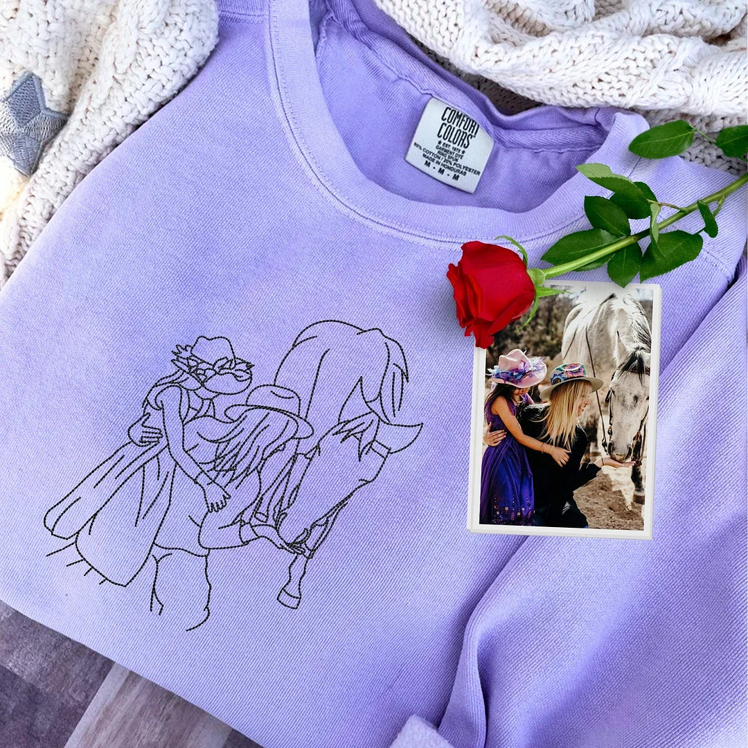 Speciale Festa Della Mamma: Felpa Con Foto Personalizzata "Ricordi Ricamati"
