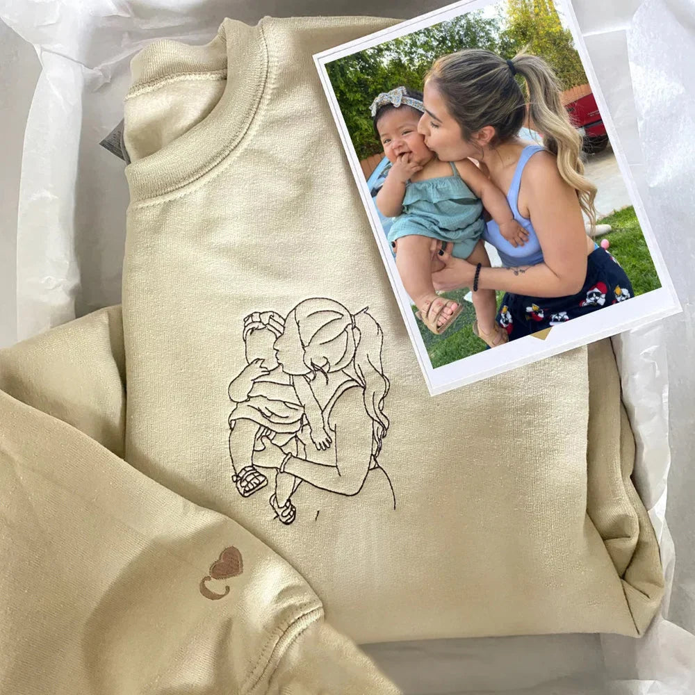 Speciale Festa Della Mamma: Felpa Con Foto Personalizzata "Ricordi Ricamati"
