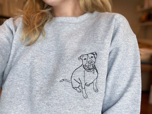 Felpa girocollo con ritratto di animale domestico personalizzato, regalo con volto di animale domestico personalizzato