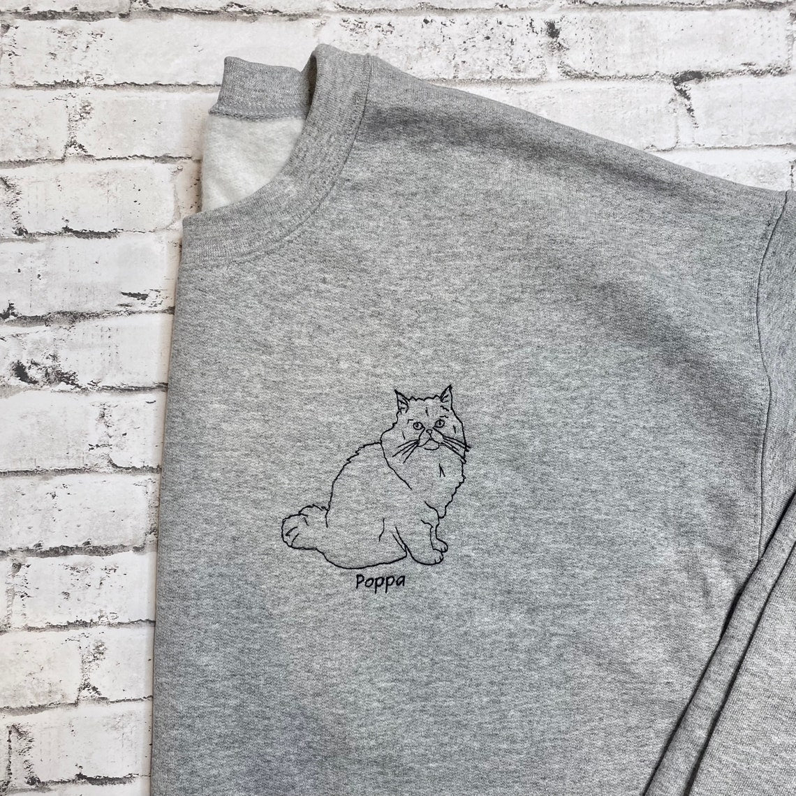 Felpa girocollo con ritratto di animale domestico personalizzato, regalo con volto di animale domestico personalizzato