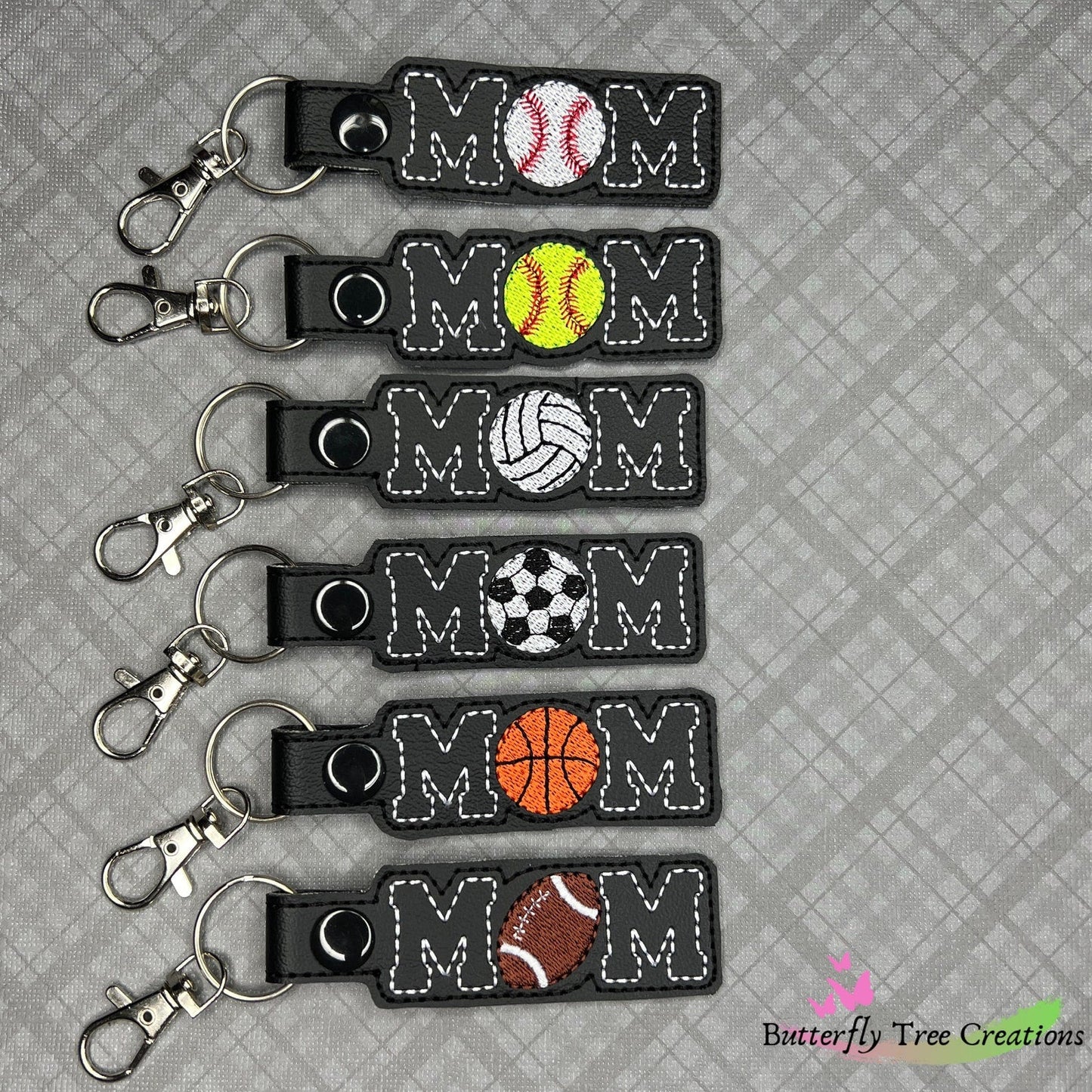 Portachiavi Ricamato Con La Scritta "Mamma Della Pallavolo" - Ciondolo Per Borsa Fatto A Mano Con Spirito Di Squadra, Regalo Per Le Mamme