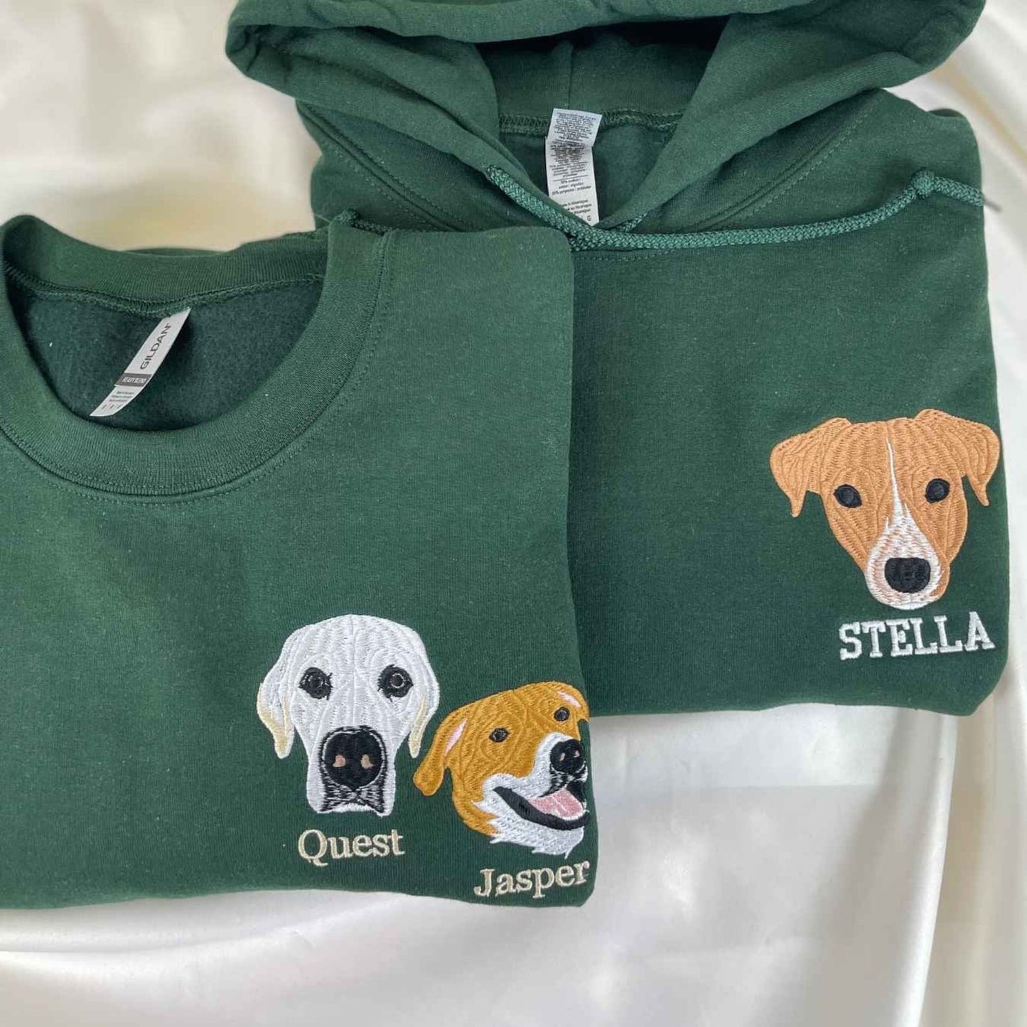 Felpa personalizzata per mamma di cani con viso di animale domestico ricamato, felpa personalizzata con ricamo per animali domestici, ricamo per amanti degli animali, regalo per amica, regalo per lei