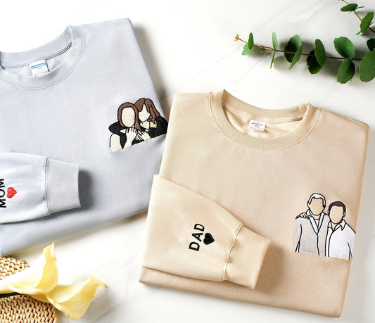 Felpa Personalizzata Ricamata Per Papà Con Nomi Dei Bambini Sulla Manica, Regalo Di Natale Personalizzato Per Papà, Regali Per La Festa Del Papà