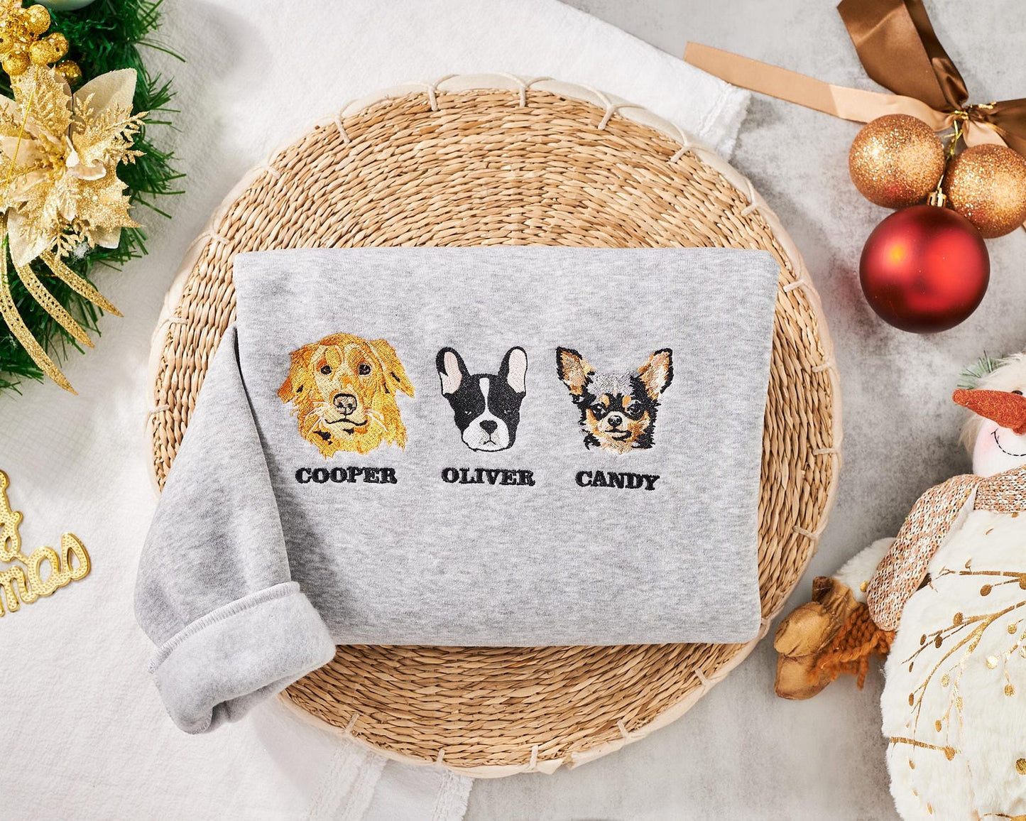 Maglietta personalizzata ricamata per animali domestici, felpa con cappuccio, felpa ricamata personalizzata, regalo per le vacanze, felpa ricamata, regalo per gli amici