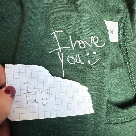 Felpa personalizzata con ricamo della tua scritta, maglietta con messaggio di coppia ricamato, felpa coordinata per coppia, regalo personalizzato per lui e per lei