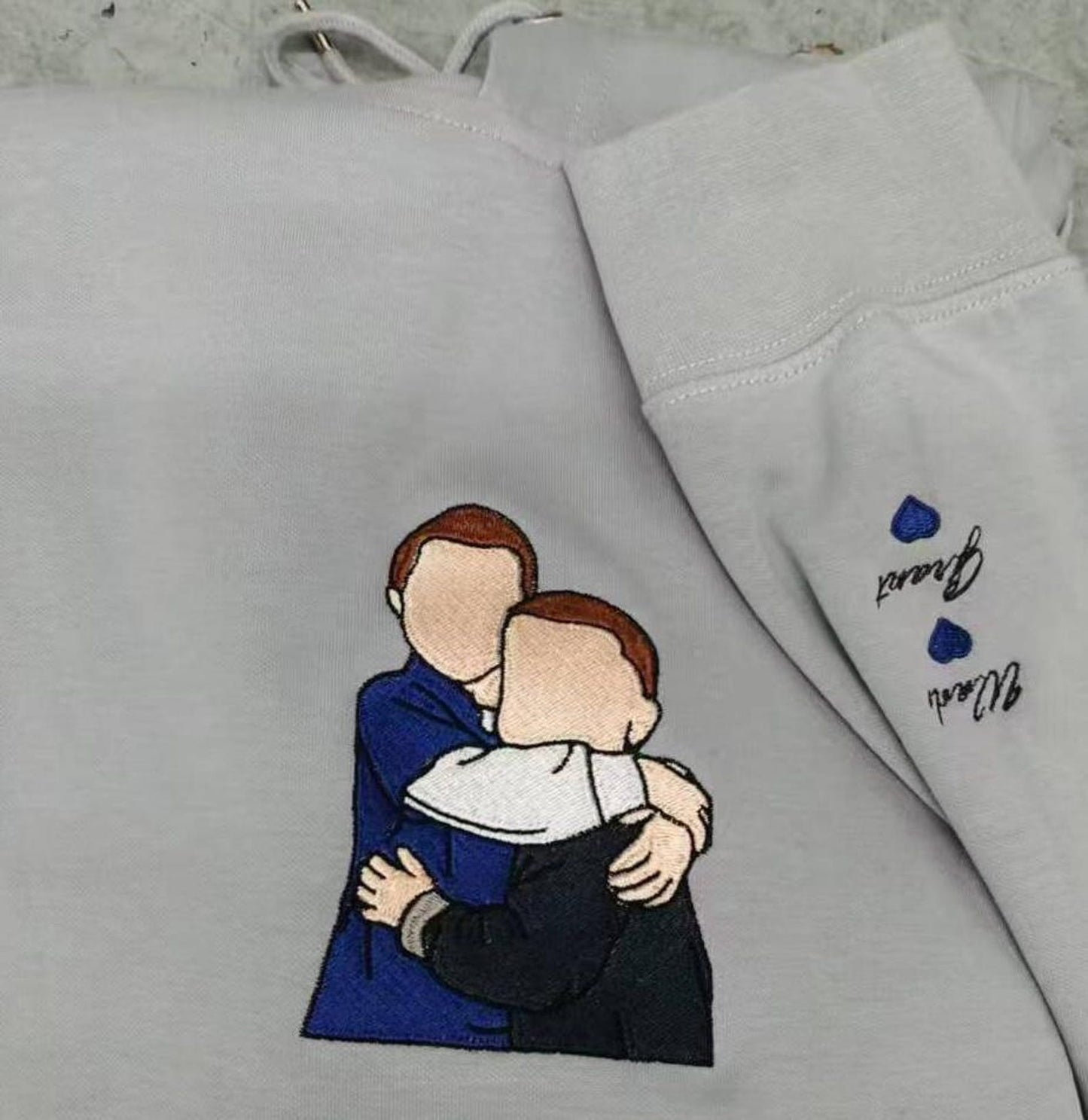 Felpa Personalizzata Ricamata Per Papà Con Nomi Dei Bambini Sulla Manica, Regalo Di Natale Personalizzato Per Papà, Regali Per La Festa Del Papà