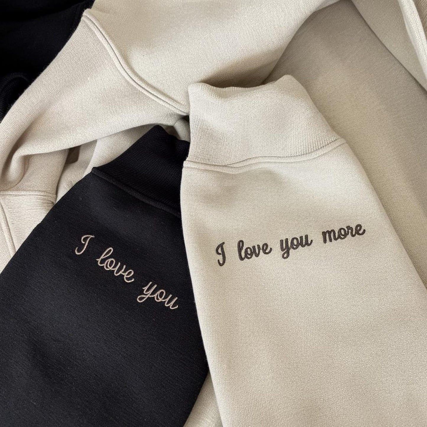 Felpa con cappuccio o girocollo ricamata personalizzata, regalo di coppia per anniversario, fidanzato/a LGBTQ, compleanno, matrimonio, felpe abbinate, regalo per lei