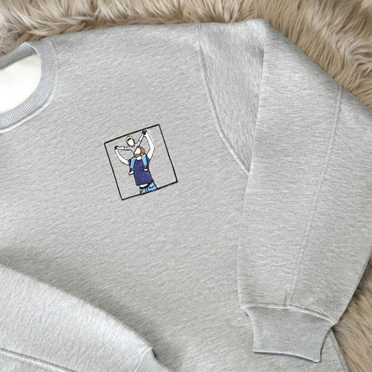 Felpa personalizzata con ritratto ricamato da foto, felpa con cappuccio ricamata personalizzata, regalo per papà, regalo per lui, girocollo personalizzato