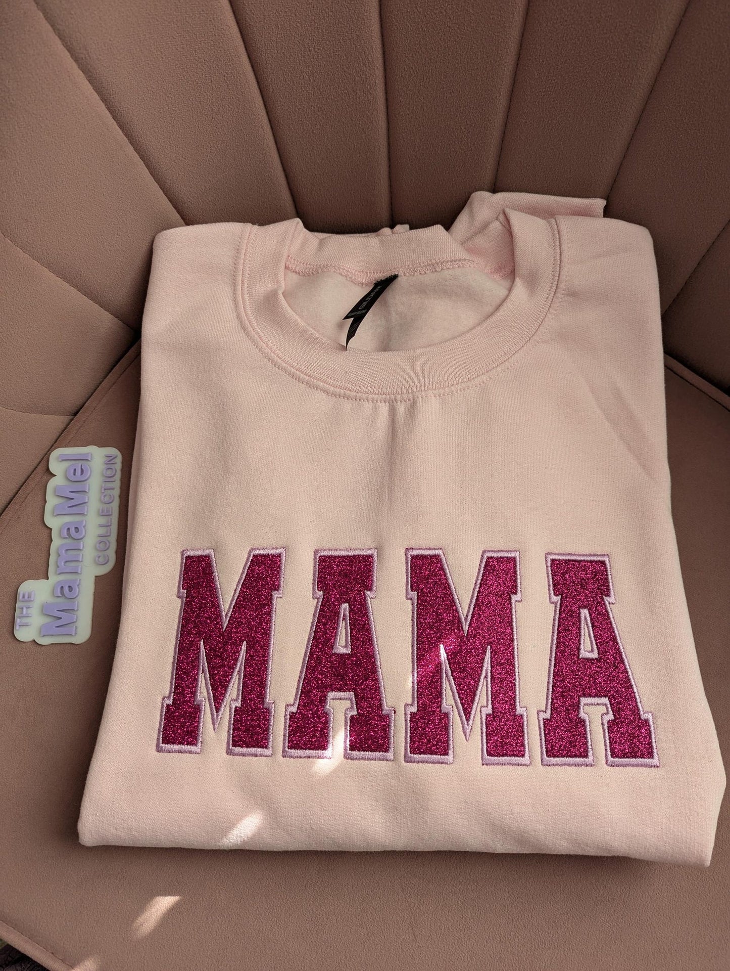 Felpa Con Ricamo Glitterato Sw Sparkling Mama, Girocollo Glitterato Personalizzato, Grazioso Maglione Ricamato Con Glitter Mama, Regalo Di San Valentino