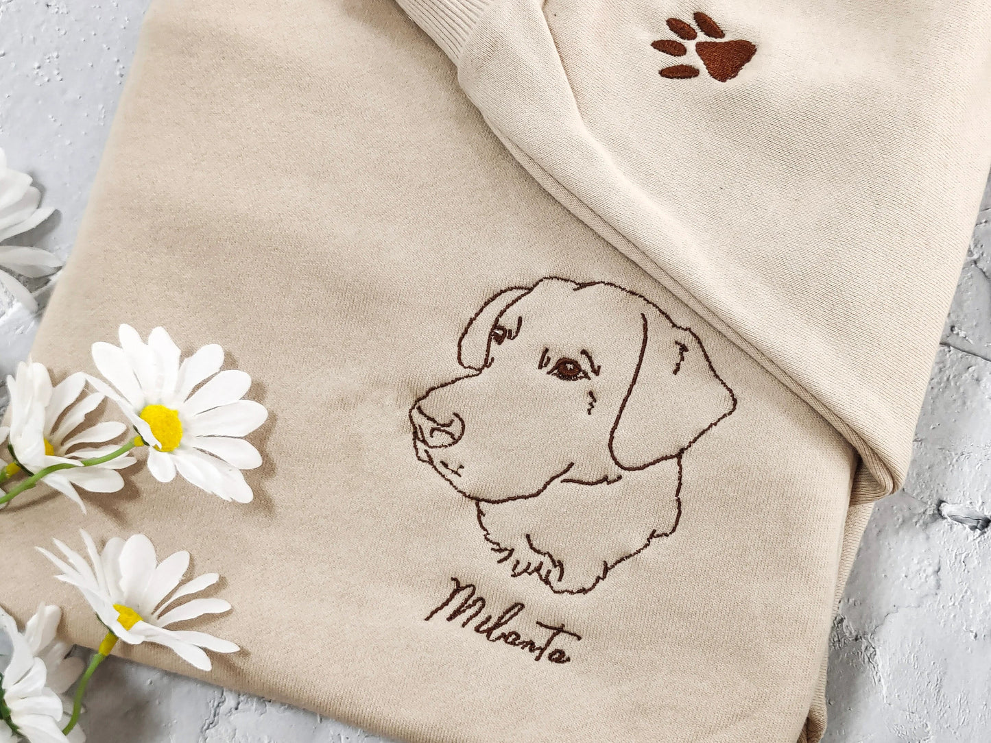 Felpa personalizzata con ricamo a forma di cane, felpa personalizzata con ritratto di animale domestico, ricamo fotografico, regalo personalizzato per gli amanti degli animali.