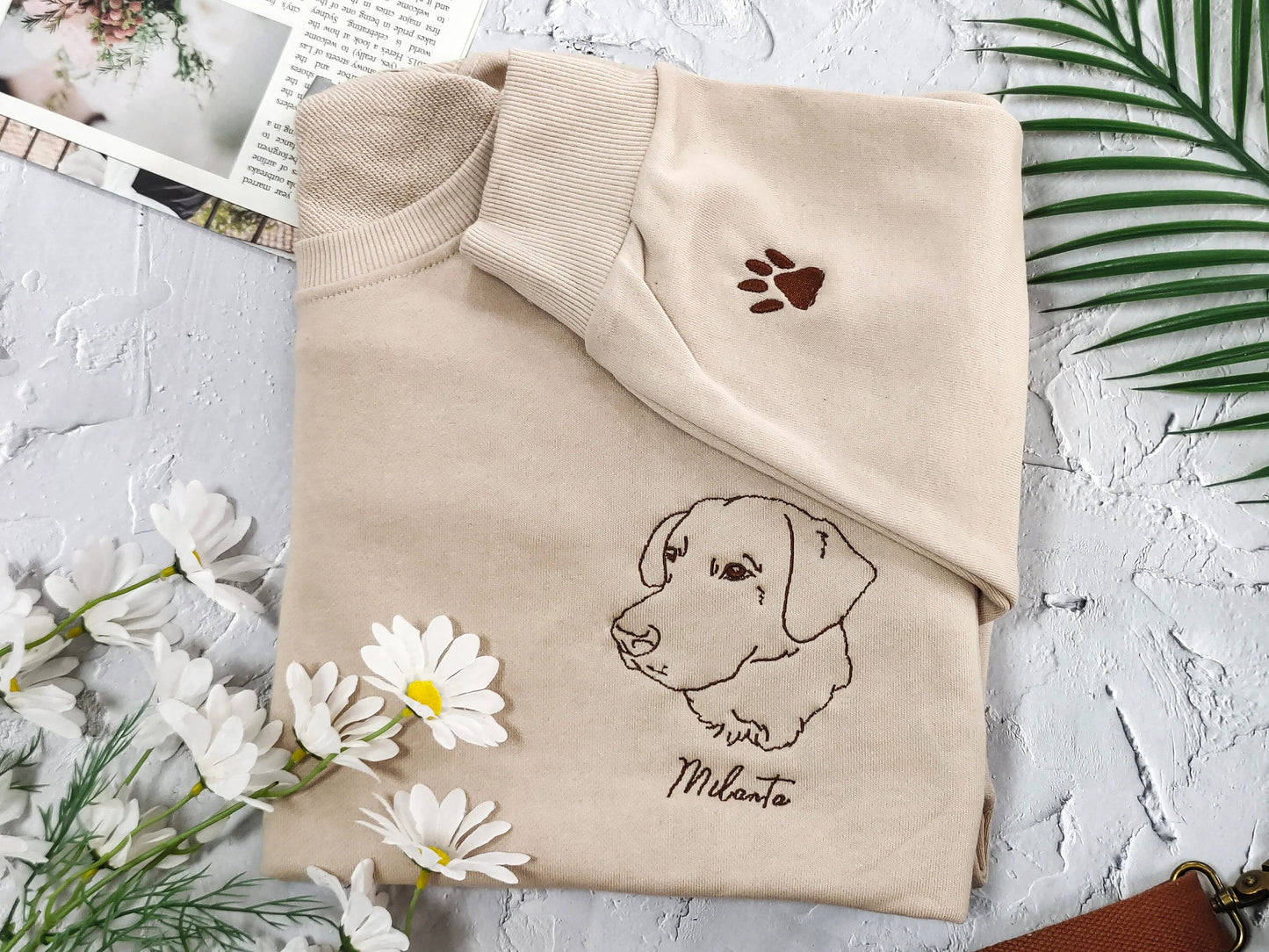 Felpa personalizzata con ricamo a forma di cane, felpa personalizzata con ritratto di animale domestico, ricamo fotografico, regalo personalizzato per gli amanti degli animali.