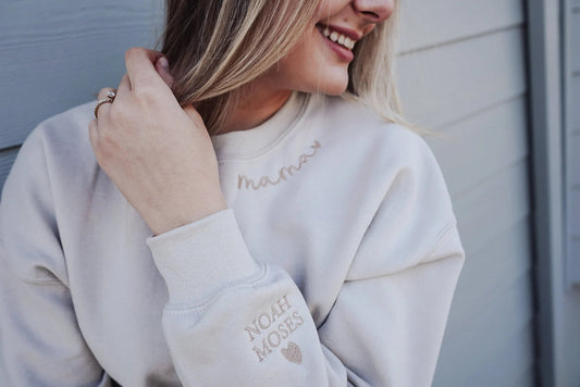 Felpa Con Ricamo "Mamma", Maglietta Personalizzata Con Nomi Di Bambini, Annuncio Di Gravidanza Per Neomamme, Regalo Per La Festa Della Mamma, Nomi Di Bambini