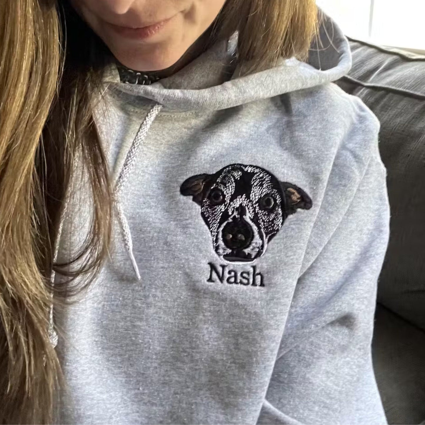 Felpa personalizzata con ricamo per animali domestici con la tua foto, cane/gatto personalizzato con ricamo fotografico, felpa con cappuccio/scollo rotondo personalizzata, regalo di compleanno/felpa per animali domestici/regalo