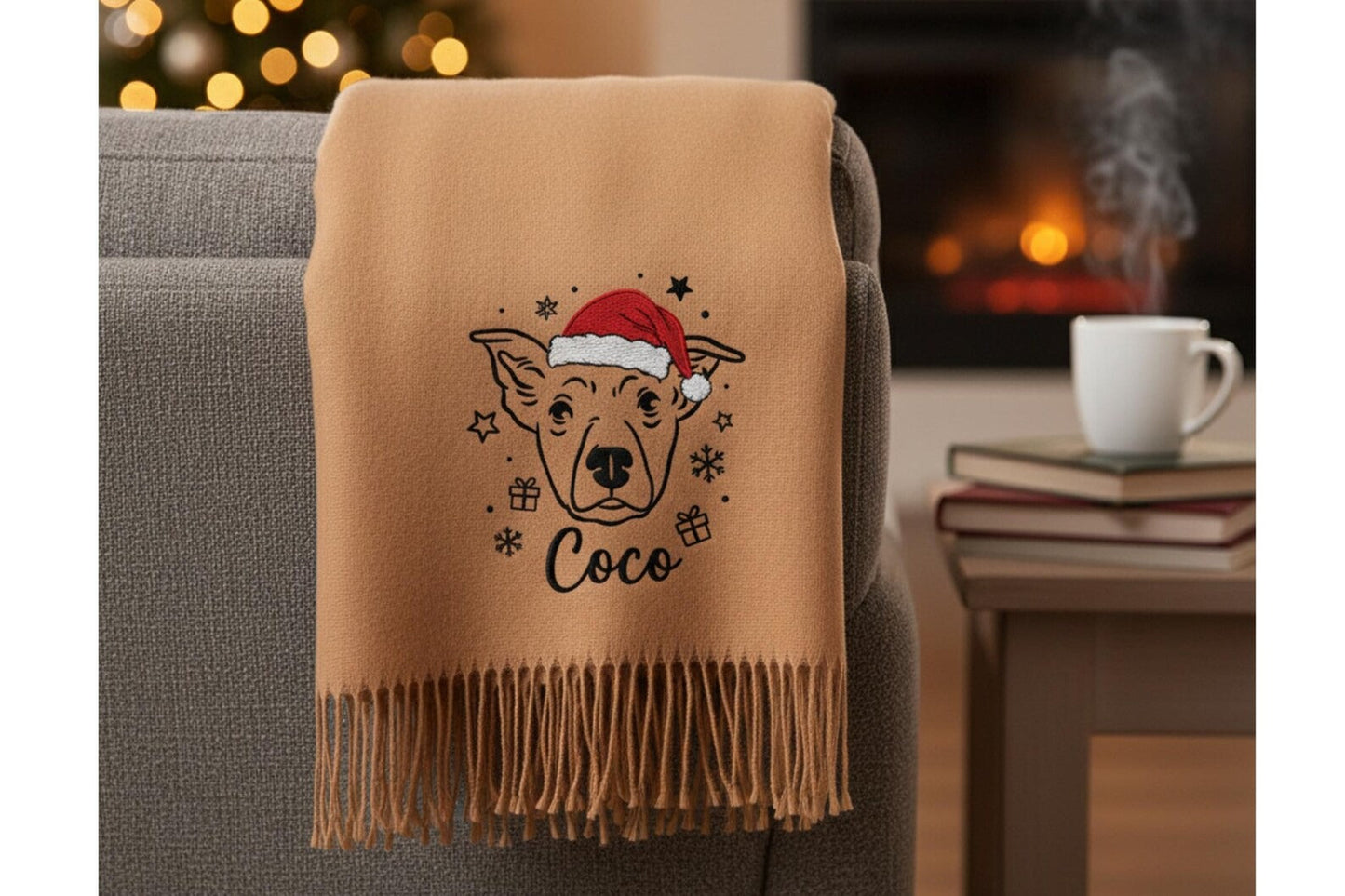 Sciarpa personalizzata con cane o gatto – Regalo unico con ricamo