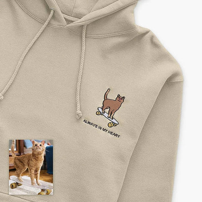 Felpa con cappuccio e maglietta con ricamo fotografico personalizzato per cane/gatto.