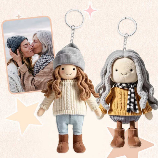 Portachiavi in peluche stampato con foto personalizzata - Regalo ideale per la mamma