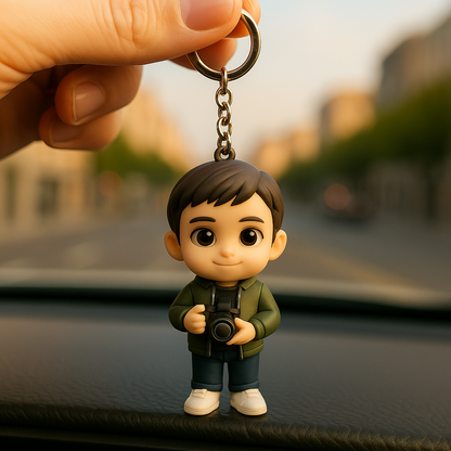 Portachiavi personalizzato con figura 3D da foto, portachiavi personalizzato per fotografi, regalo per gli amanti della fotografia