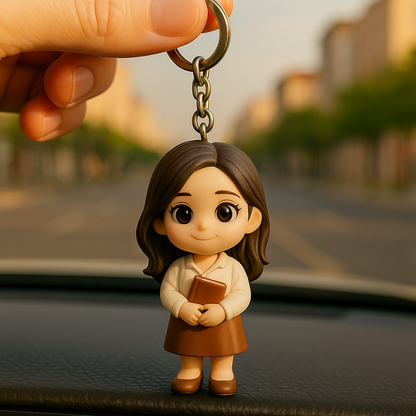 Portachiavi personalizzato con figura 3D da foto, portachiavi personalizzato per insegnanti, regalo per educatori