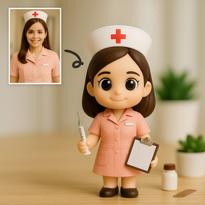 Action figure 3D personalizzata da foto, statuetta infermiera personalizzata, mini figura medica 3D personalizzata, regalo