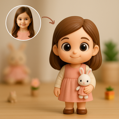 Action figure 3D personalizzata da foto – Figurina personalizzata di una ragazza carina | Mini figura 3D personalizzata come regalo per bambini