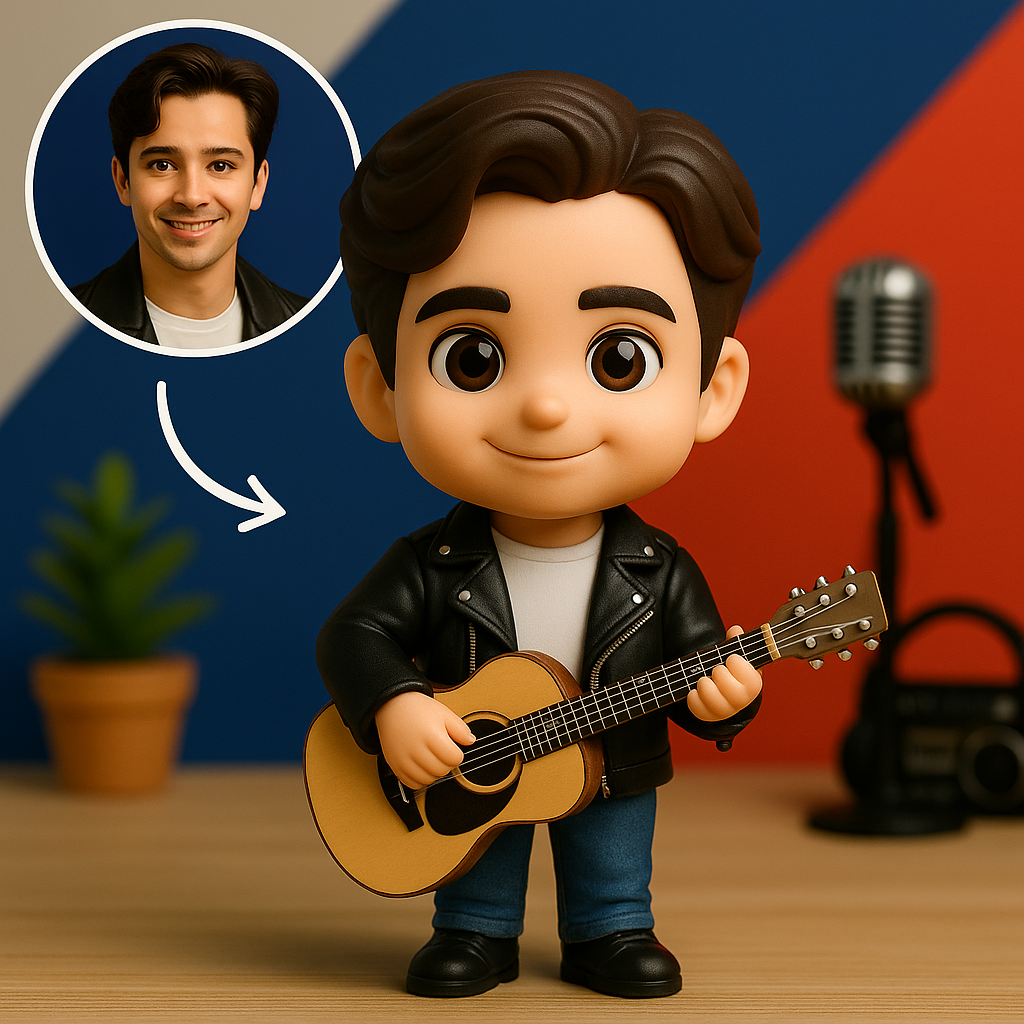 Action figure 3D personalizzata da foto, statuetta di musicista personalizzata, mini figura 3D personalizzata, regalo per gli amanti della musica