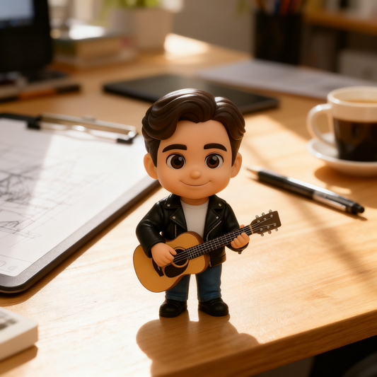 Action figure 3D personalizzata da foto, statuetta di musicista personalizzata, mini figura 3D personalizzata, regalo per gli amanti della musica