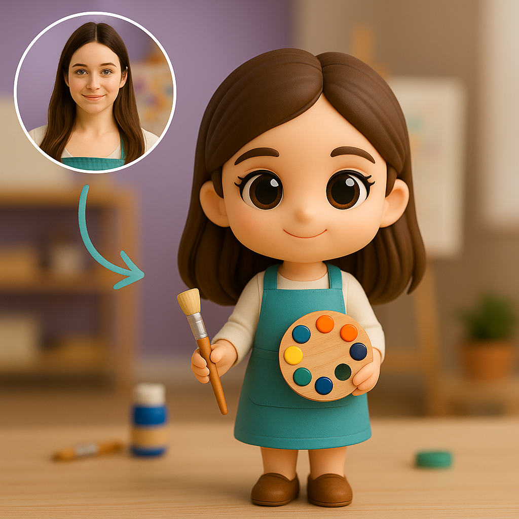 Action figure 3D personalizzata da foto, statuetta artistica personalizzata, mini figure 3D personalizzata da pittore, regalo