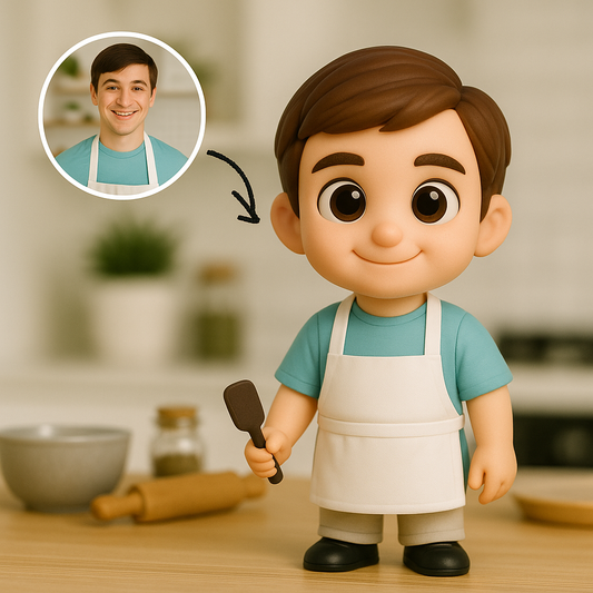 Action figure 3D personalizzata da foto, statuetta maschile personalizzata, mini figure 3D personalizzata, regalo per lui