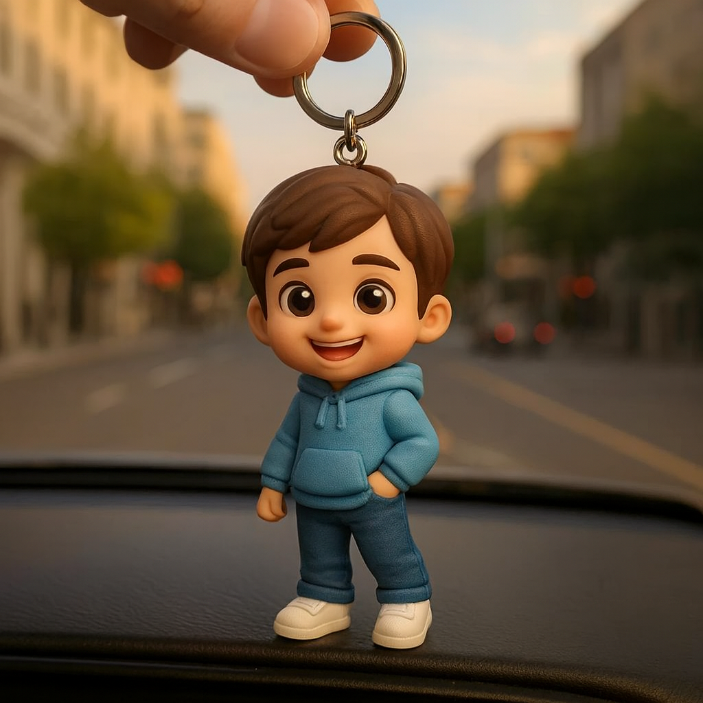 Portachiavi personalizzato con figura 3D da foto, portachiavi personalizzato per bambini, mini figura 3D personalizzata, regalo per bambini