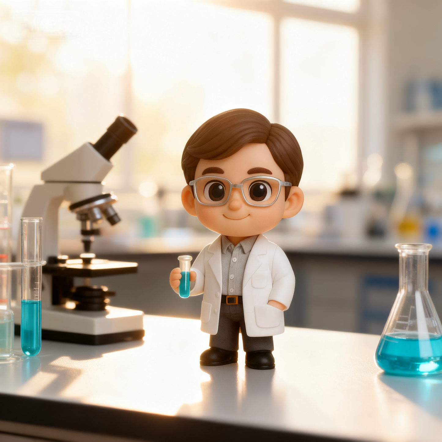 Action figure 3D personalizzata da foto, statuetta di scienziato personalizzata, mini figura 3D personalizzata, regalo per gli amanti della scienza