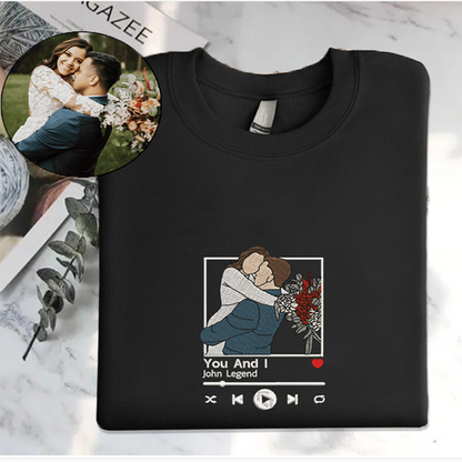 Coppia personalizzata - Disegno di famiglia su una linea, regalo personalizzato per San Valentino, regalo per anniversario di matrimonio