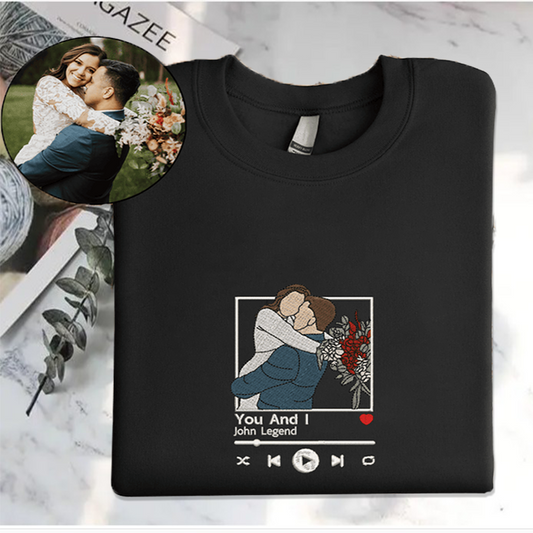 Coppia personalizzata - Disegno di famiglia su una linea, regalo personalizzato per San Valentino, regalo per anniversario di matrimonio