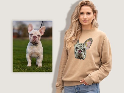 Felpe personalizzate per mamme di cani da usare con foto, felpa universitaria, regalo per proprietari di cani, felpa con cappuccio personalizzata con ricamo del ritratto del tuo animale domestico